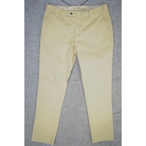 Suitsupply Porto Chino Pants Mens‎ 36 Light Yellow Pure Cotton Slash Pockets